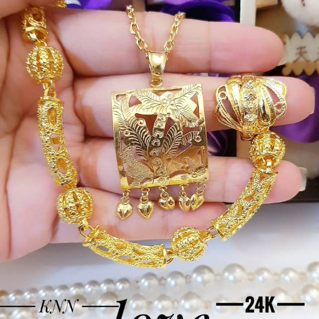 Xuping set perhiasan lapis emas 24k 274h