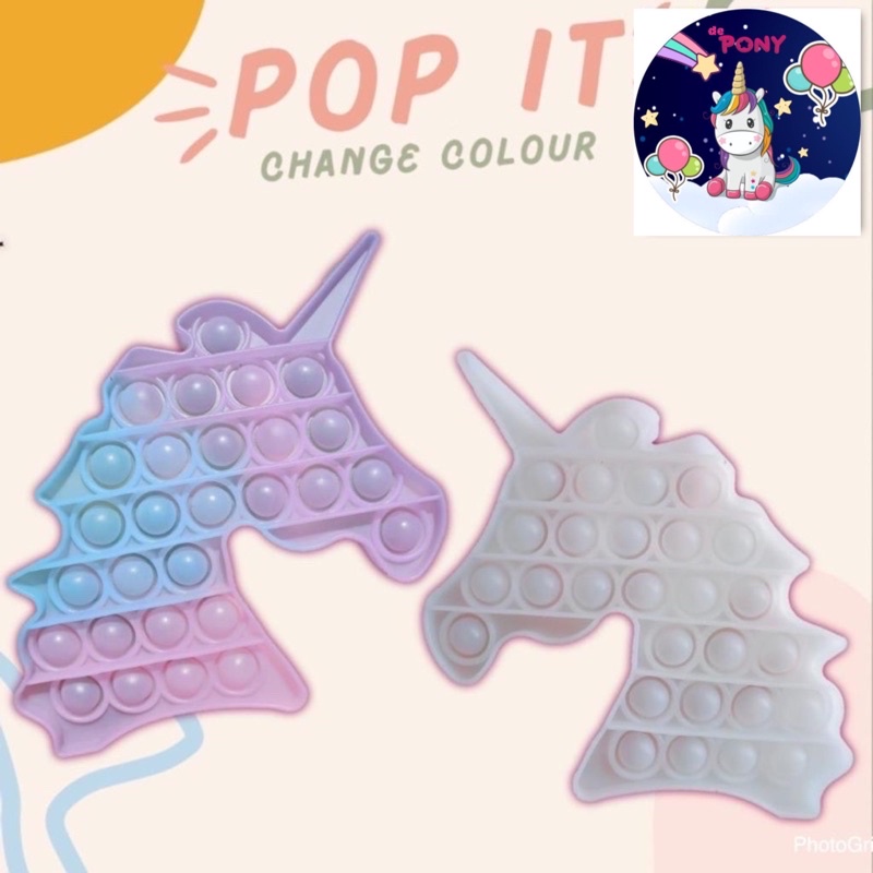 POP IT FIDGET/mainan viral tiktok/mainan pop it/mainan sensorik-Unicorn ChangeColour
