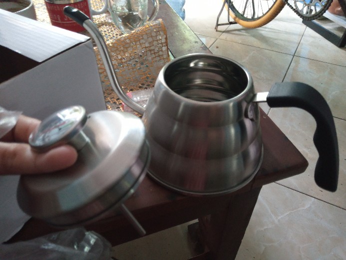 Coffee Maker Pot Drip Teko 1l With Thermometer
