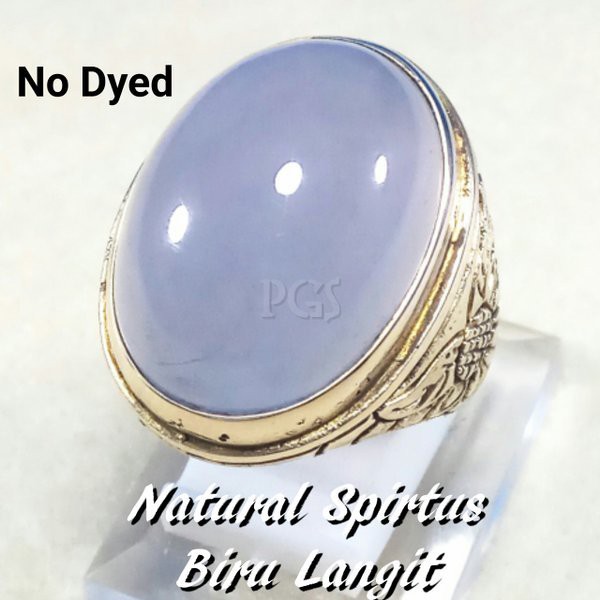 CINCIN BATU AKIK NATURAL SPIRTUS BIRU LANGIT BIG SIZE NO DYED GIWANG HABIS DAN FREE MEMO KEASLIAN