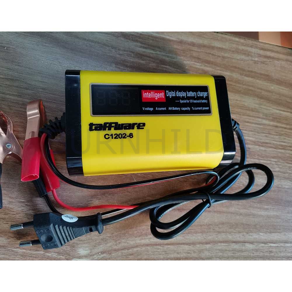 Charger Baterai Aki Mobil Motor LCD Display 12V 2A accesoris motor mobil burnhilda