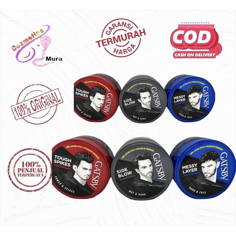 cosmeticamurah [ca] GATSBY STYLING WAX 75 GR - FUNKY POINT AND LAST ALL DAY - WAX RAMBUT PRIA