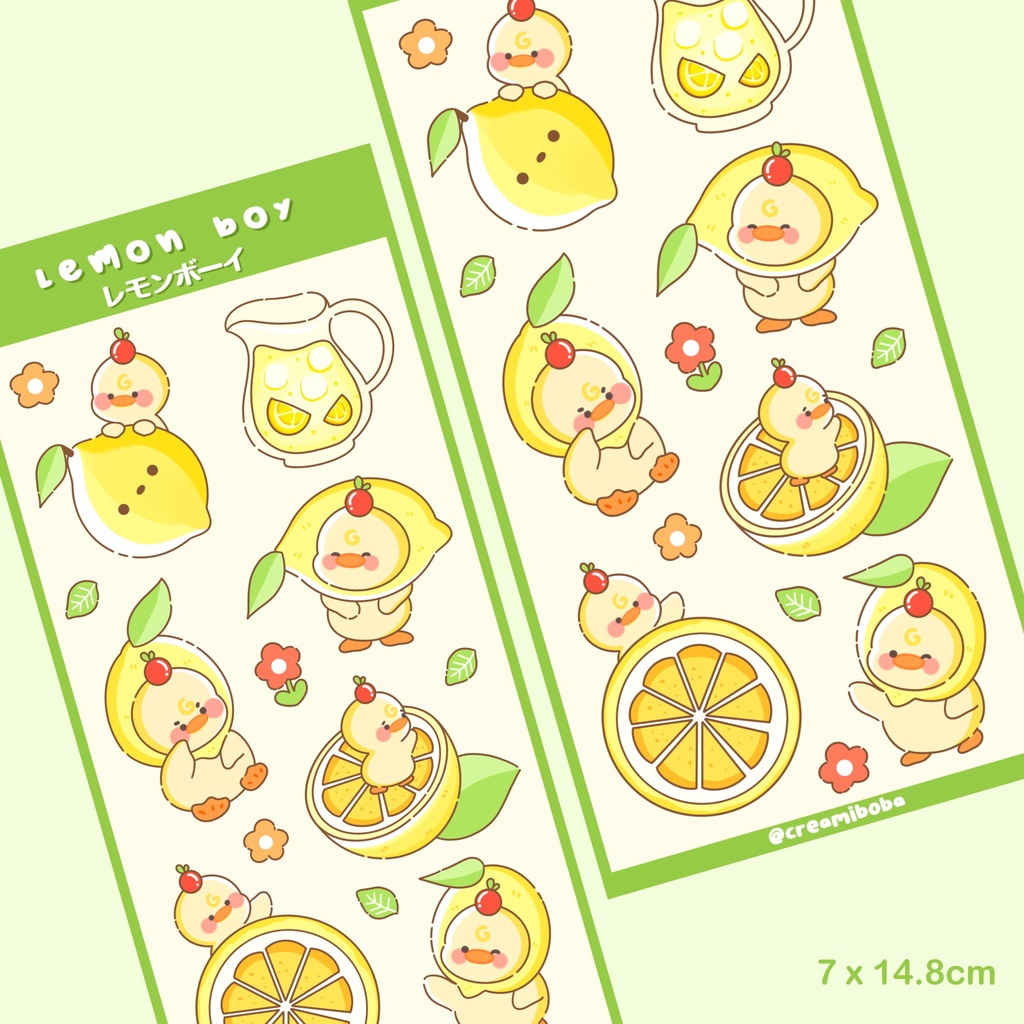 

creamiboba - lemon boy sticker sheet