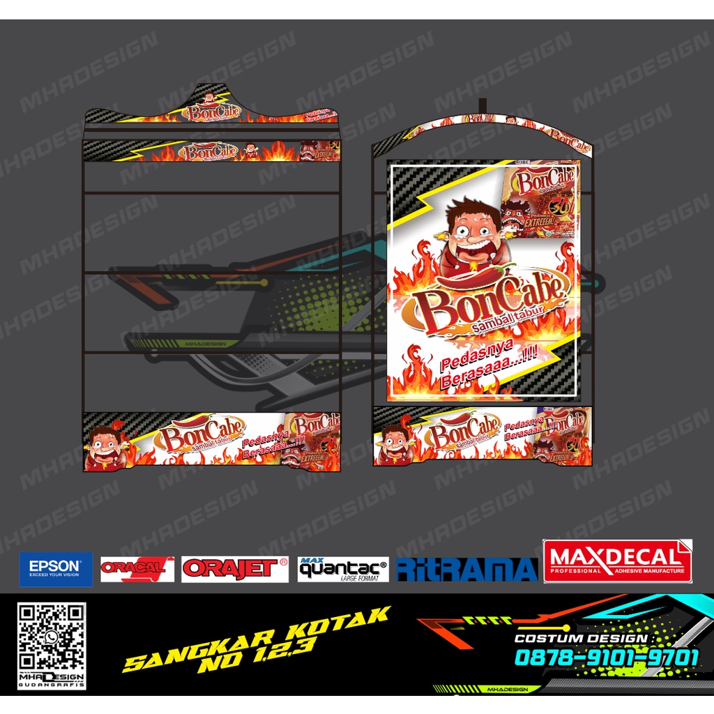 STIKER DECAL BON CABE SANGKAR KOTAK