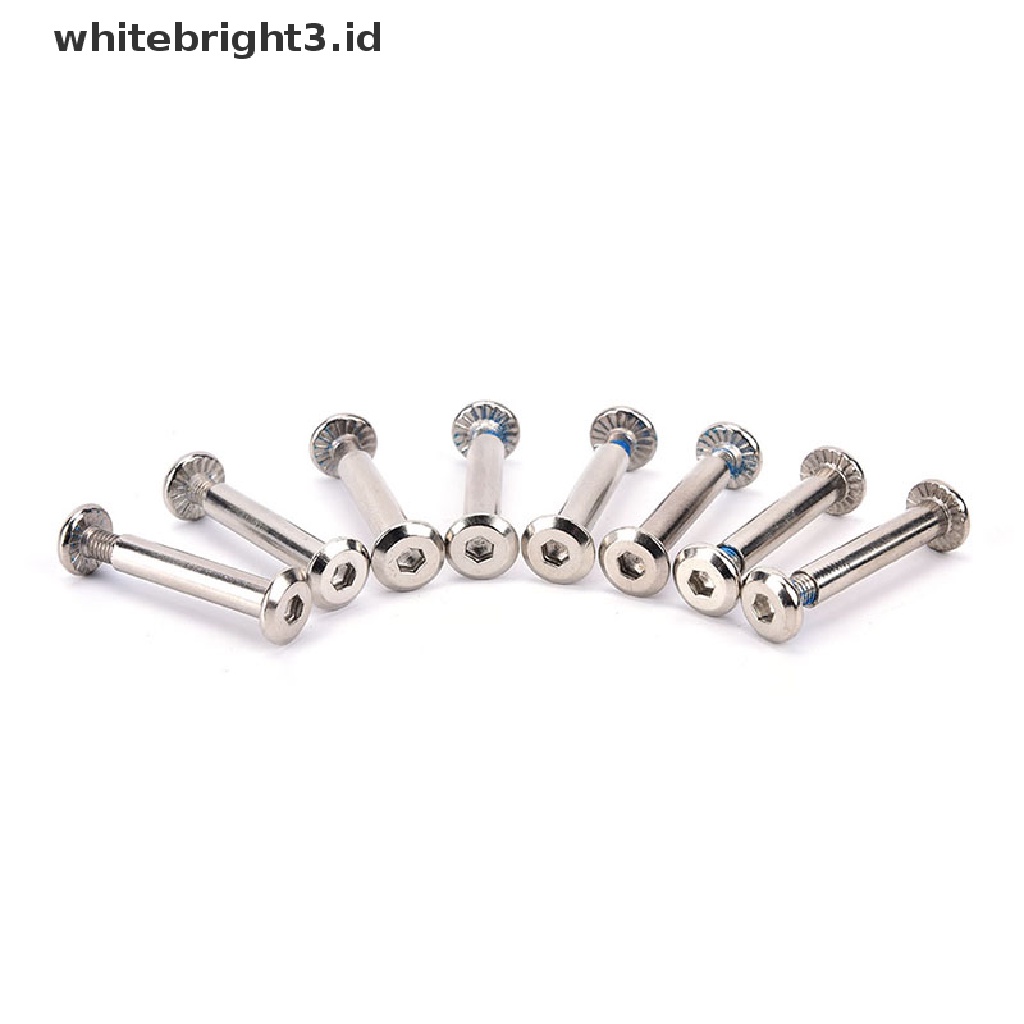 (whitebright3.id) 8pcs / set Sekrup / Baut / axles Blade Untuk Sepatu Roda inline skate