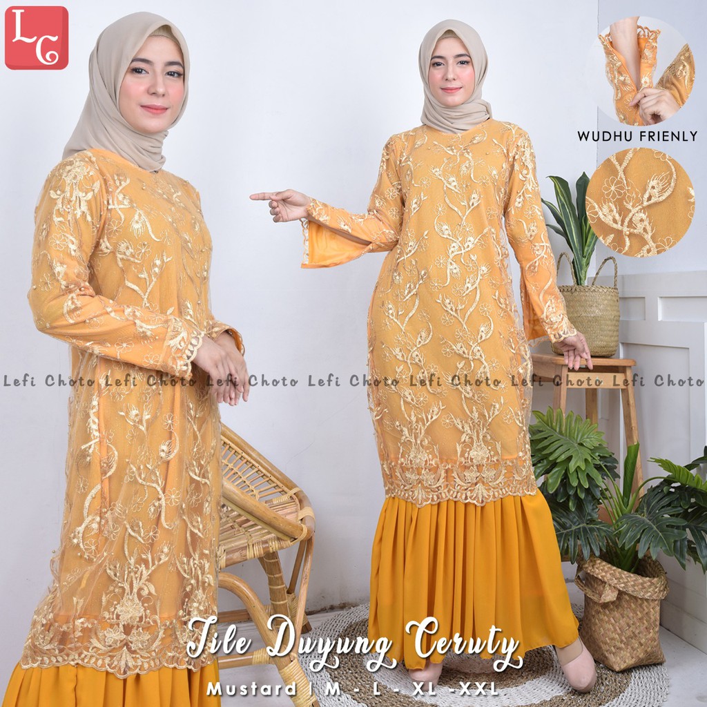 Setelan Gamis Tulle Duyung Ceruty