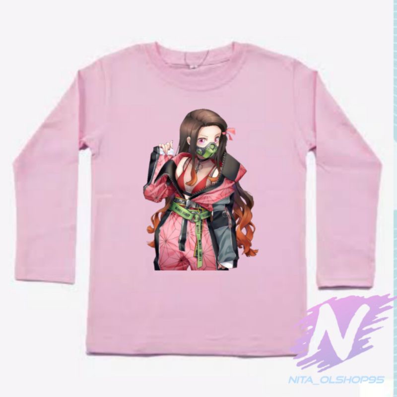 kaos nezeko kaos anak lenganpanjang anime nezuko demon slayer