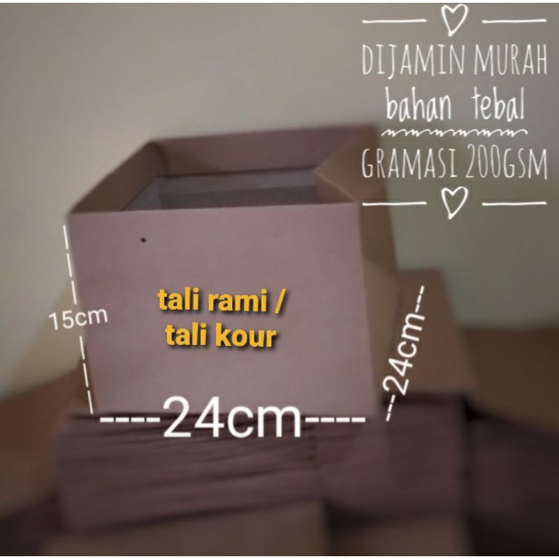 

paper bag dus nasi / bolu size 24x24x15 cm murah tebal
