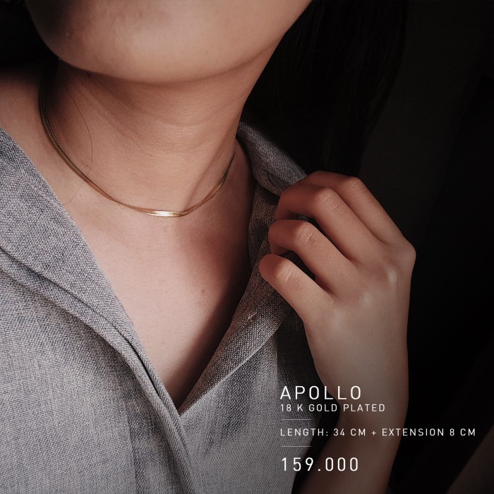 (BISA COD) THE CHAIN NECKLACE (18 K GOLD PLATED) - APOLLO