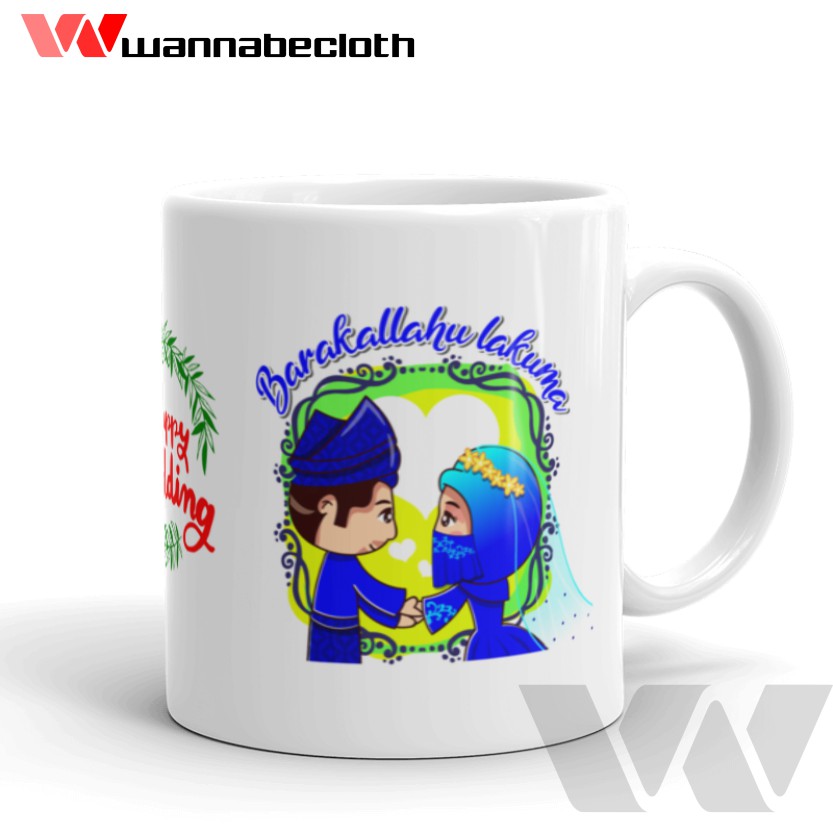 Mug Wedding Gelas Mug Kado Souvenir Pernikahan Souvenir Mug Custom Mug Wedding Muslim D