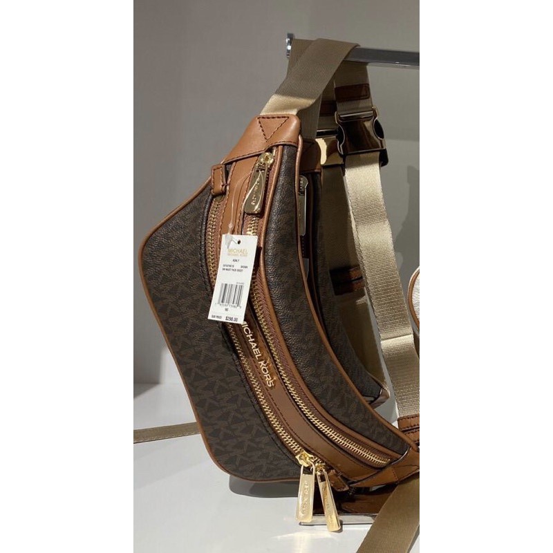 mk kenly small waist pack sign brown
