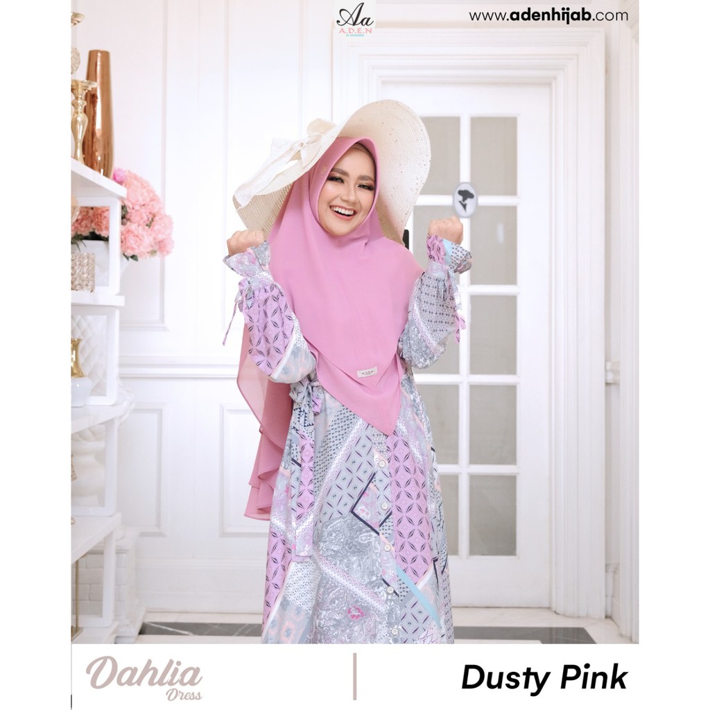 Gamis Dress Syari Motif Rayon Uniqlo Dahlia Ori by Aden Hijab