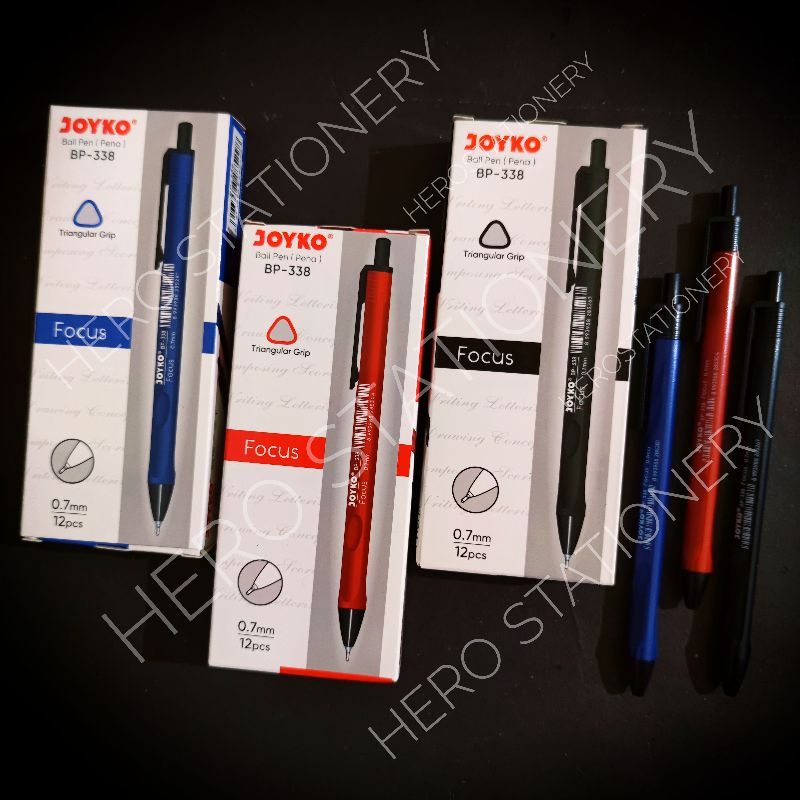 

Pen pulpen bolpen joyko focus vokus vocus triangular grip BP-338 0.7 mm . 12 unit