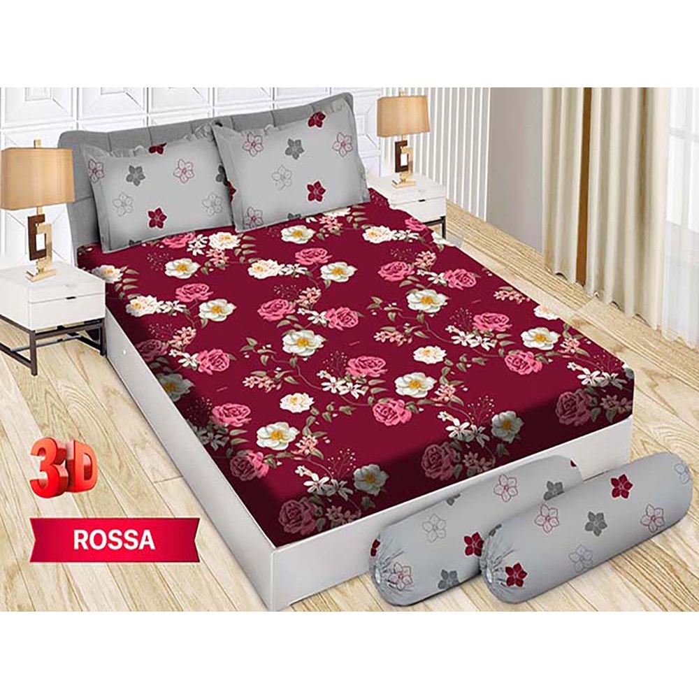 Sprei Bonita 3D Bantal 4 King 180x200 cm Motif Rossa