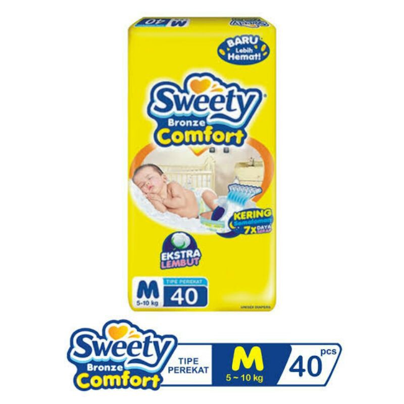 Sweety Bronze Comfort M 40 Perekat | Pampers Sweety tipe Perekat