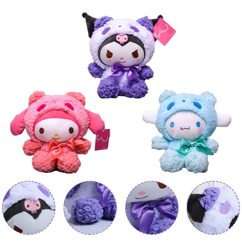 25cm My Melody Cinnamoroll Kuromi Sanrio Plush Toy Plushie Doll Gifts Stuffed Toys