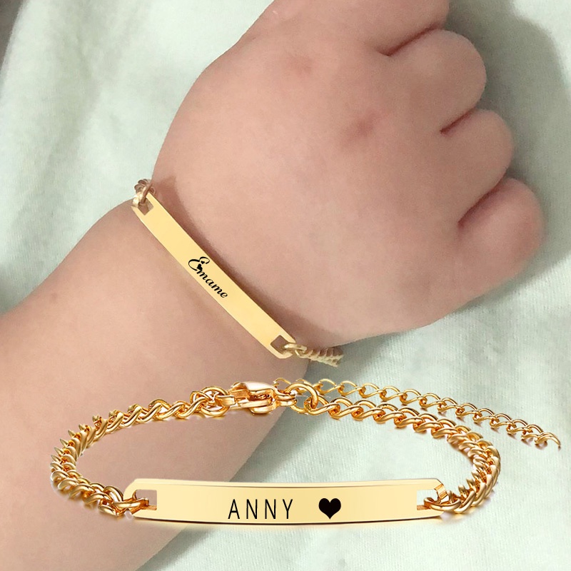 DIY custom content children's Butterfly Pendant hollowed out love stainless steel curved brand Laser Engraved Bracelet Gift Jewelry