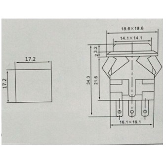 Tombol Push On KD2-22 Kotak 8 Kaki DPDT Saklar Momentary Normally Open Switch Button