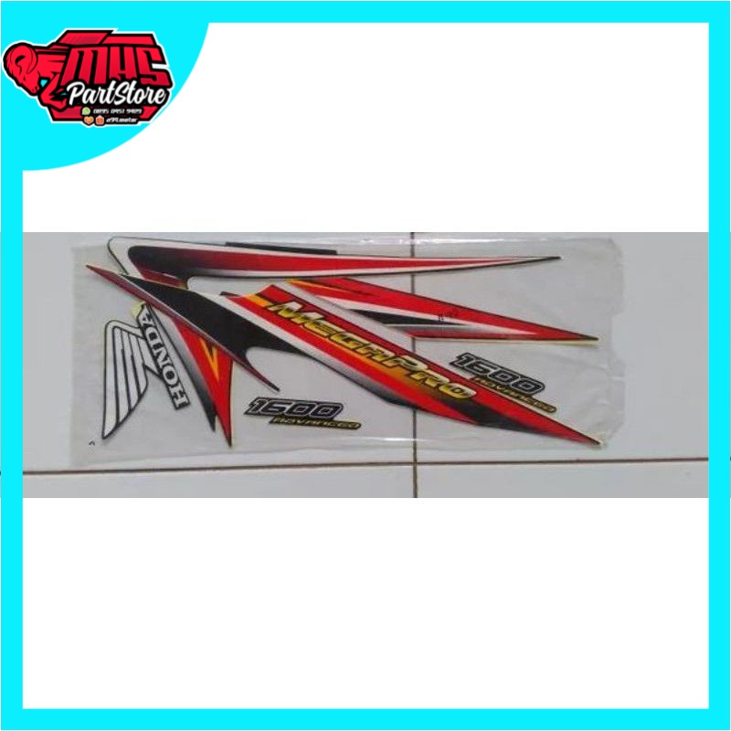 0STIKER STRIPING LIS BODY MOTOR HONDA MEGA PRO MP PRIMUS 2006 MEGAPRO warna merah dan hitam putih