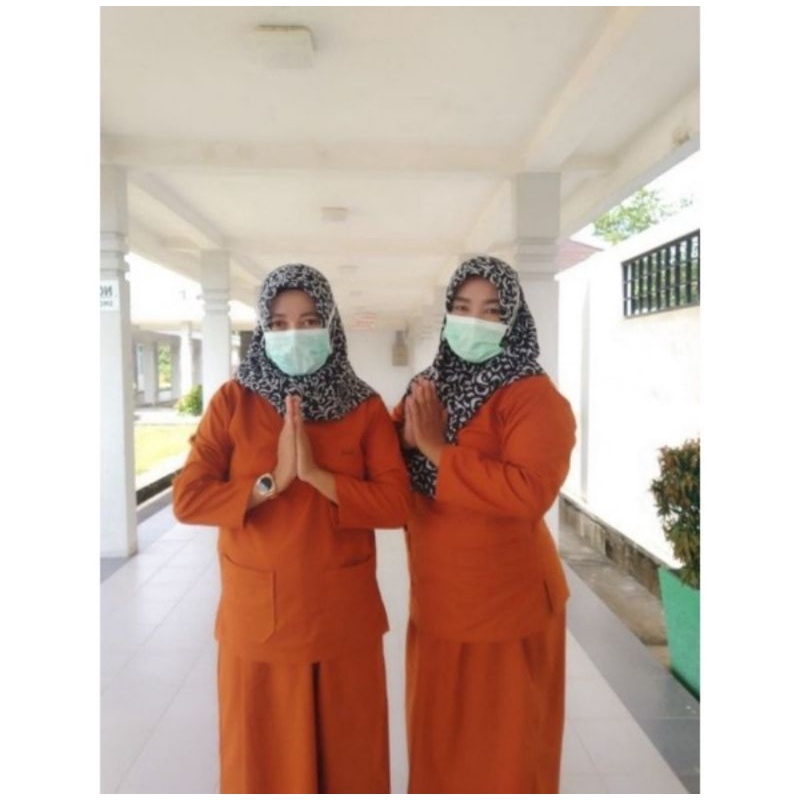 Baju Oka Stelan Rok Panjang/Baju Dokter Jaga Seragam Perawat/Seragam medis