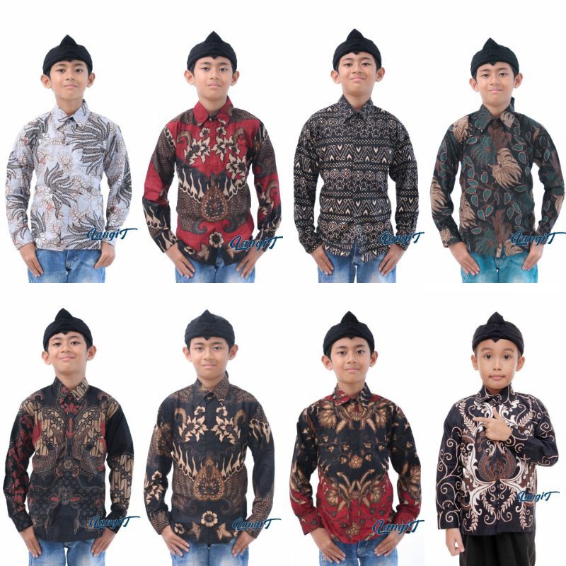 Baju batik anak laki-laki lengan panjang bisa buat sekolah hari batik