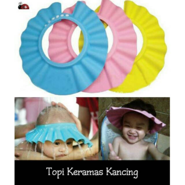 TOPI KERAMAS ANAK SHOWER CAP MODEL KANCING ok  good quality