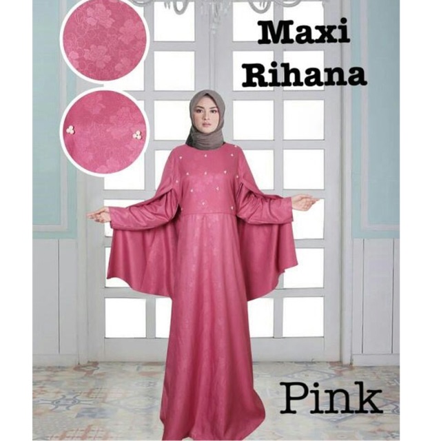 Ready 4 warna IS- Maxi Rihana Embos / maxi wanita murah / gamis wanita terbaru