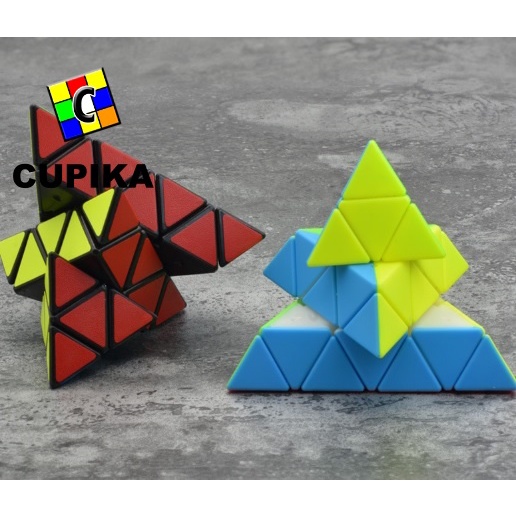 Rubik LEFUN Piramid 4x4 Pyraminx Segitiga Magic Cube Stickerless