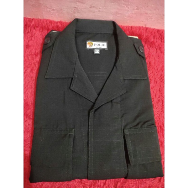 baju pdl brimob hitam original