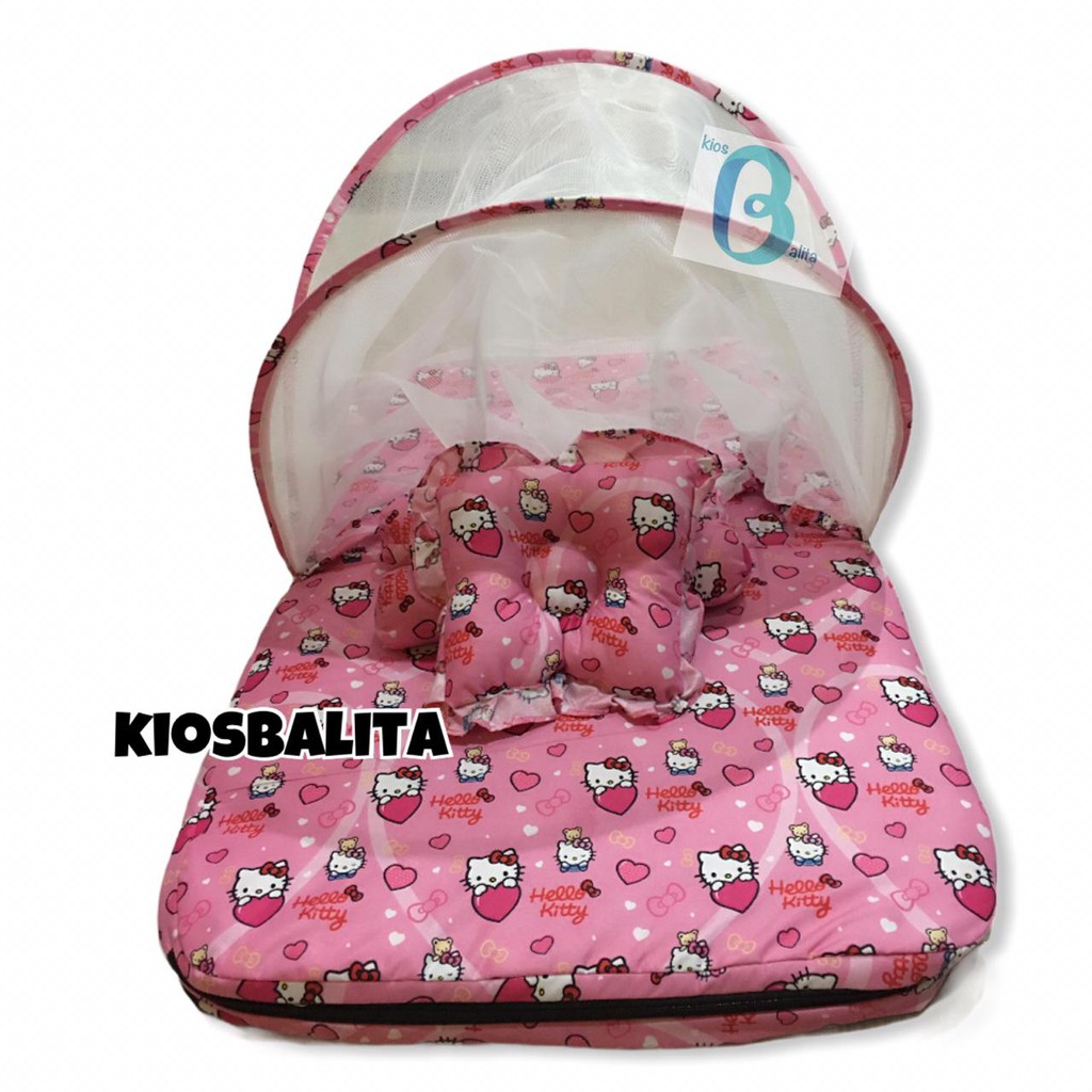 FREE TAS MIKA! Kasur lipat kelambu bayi set bantal peyang &amp; guling bayi /kasur bayi kelambu termurah