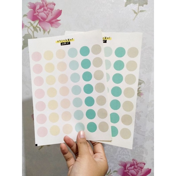 

STIKER DIY BULAT POLKADOT JURNALING WARNA PASTEL AESTHETIC READY STOK