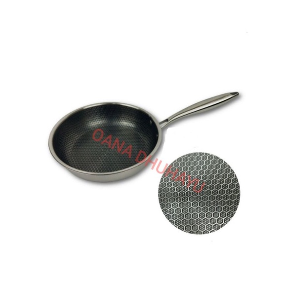 WAJAN GAGANG STAINLESS KURNIA 26 CM WAJAN KWALI GAGANG STAINLESS WAJAN ANTI LENGKET