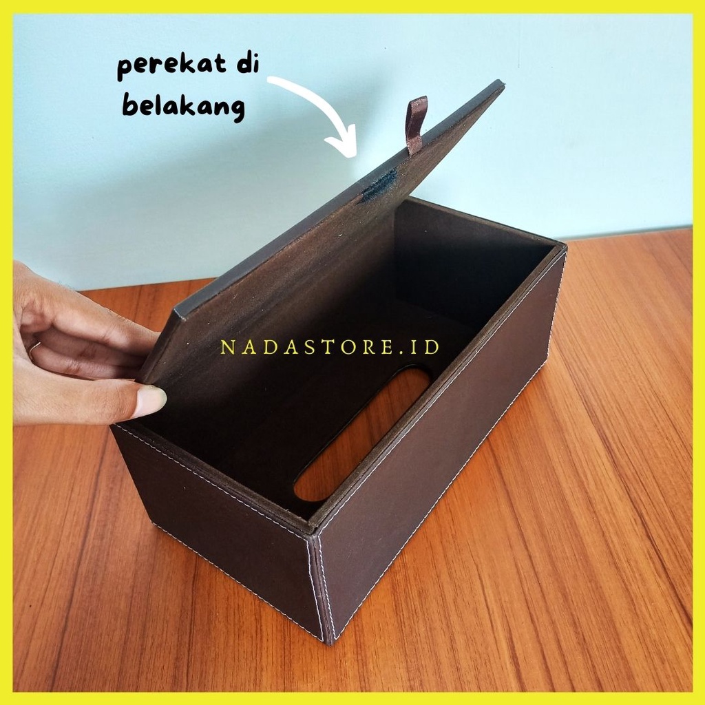 NADASTORE - TEMPAT TISU / KOTAK PENYIMPANAN TISU BAHAN KULIT SIZE 25X13X9 CM