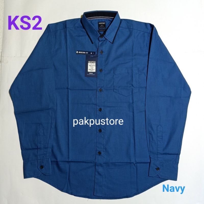 Kemeja Pria Lengan Panjang Merek SCOTCH&CO Original
