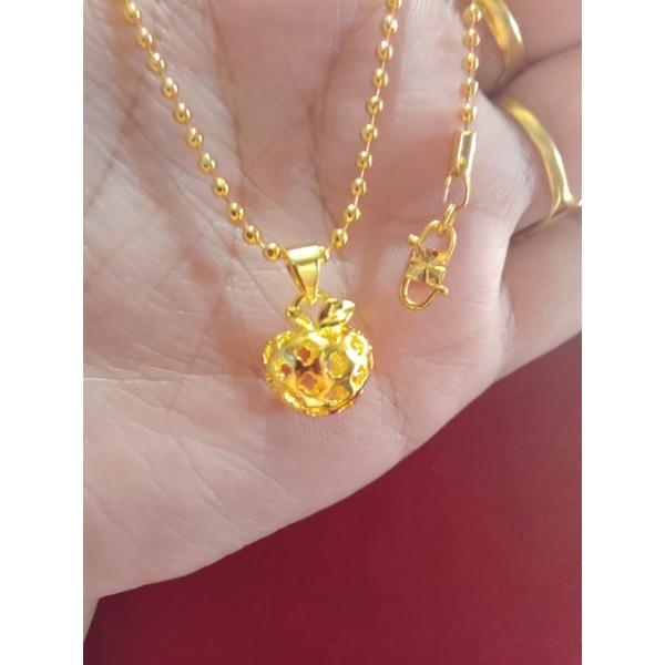 kalung merica apel lapis emas 24 k