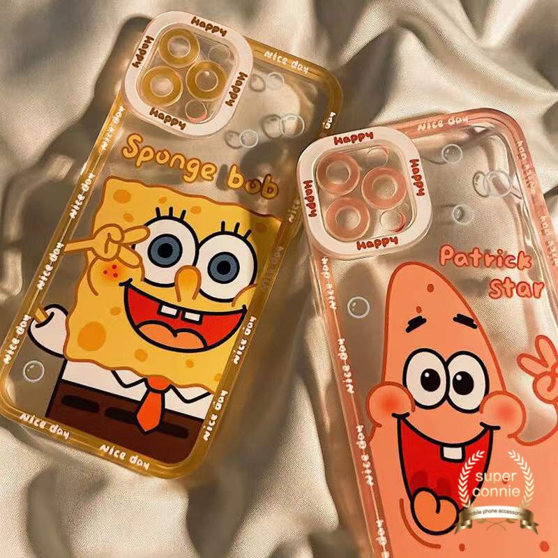 IPHONE Casing Ponsel Patrick Star Lucu Bening Untuk Iphone14 11 Untuk Iphone7 8 6 6s plus X XR XS Max Se2020Kartun Sponge Bob Lembut Tpu Case Cover