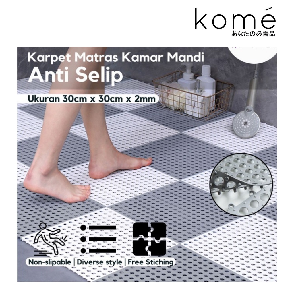 Alas Kamar Mandi PVC Anti Slip / Keset Anti Selip Warna Warni / Alas Kamar Mandi Murah