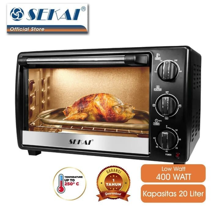 SEKAI OVEN LISTRIK 33 LITER OV330 / OV-330 / OV 330 [600W] - HITAM