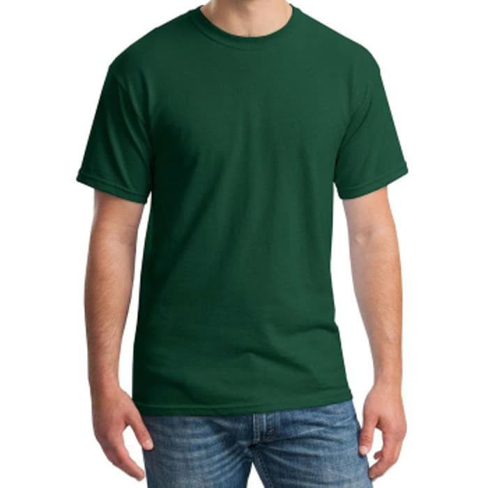 Kaos polos hijau botol pria wanita unisex