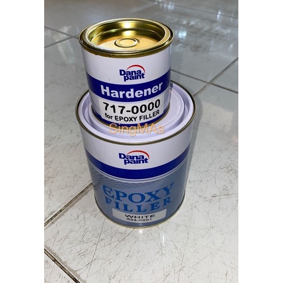 Dana Paint EPOXY FILLER WHITE 534-0001 1L 1Ltr 1 Liter Set Cat Dasar Meni Besi Putih