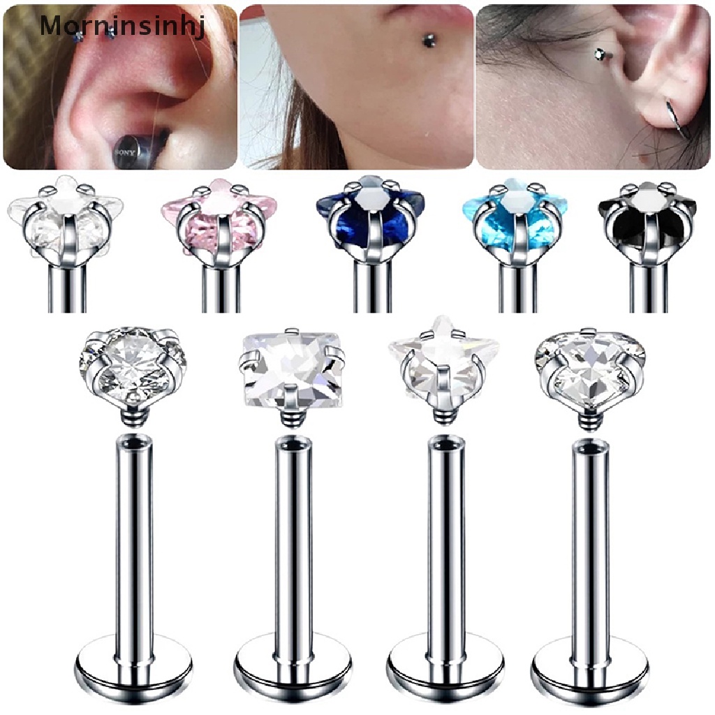 Anting Stud Tindik Tulang Rawan Telinga Bahan Stainless Steel 16G