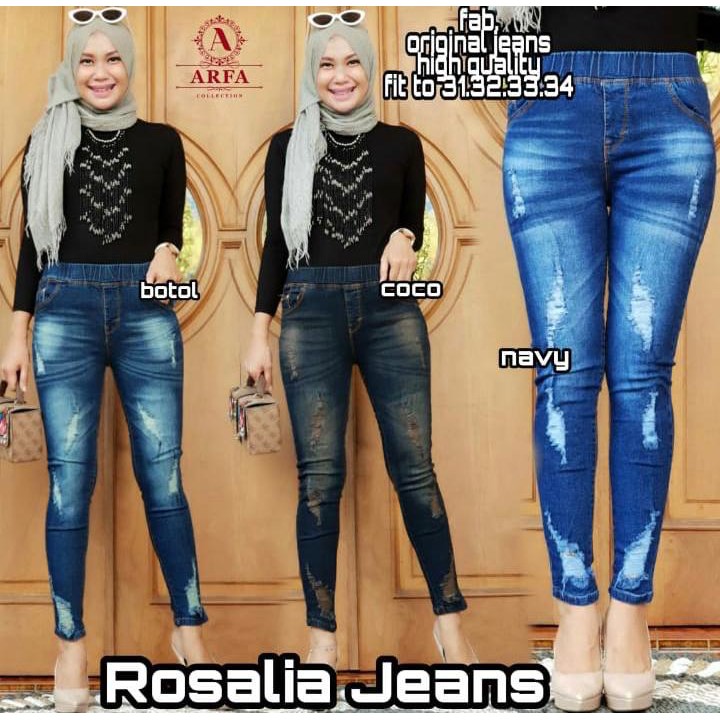 size 27-38 !!ROSALIA JEANS VARIASI BAWAH RAWIS MELAR