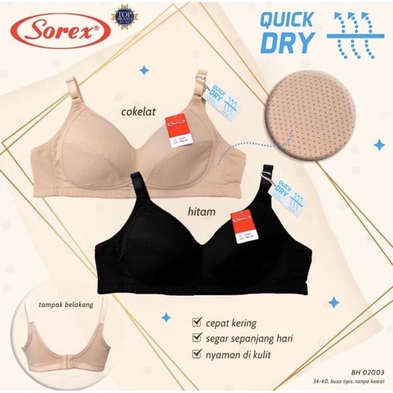 BH BRA SPORT BASIC 02002 02003 SOREX - BRA BUSA TIPIS TANPA KAWAT / BH WANITA DEWASA BERPORI PORI -ARA09STORE