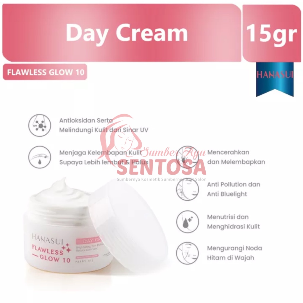 HANASUI FLAWLESS GLOW 10 DAY CREAM 15GR