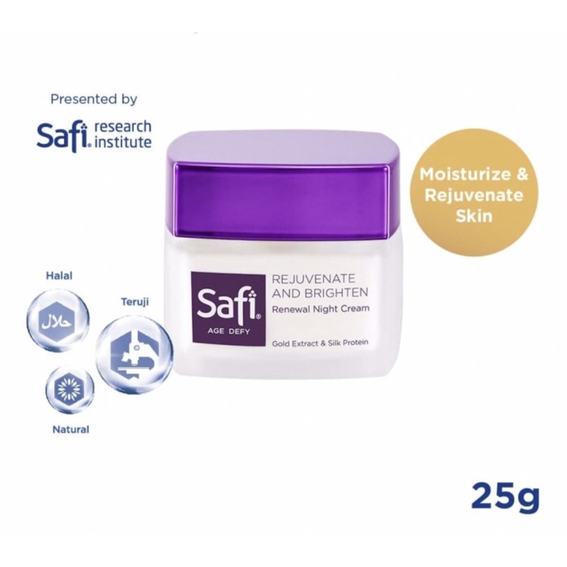 Safi age defy rejuvenate &amp; brighten renewal night cream 25 gram