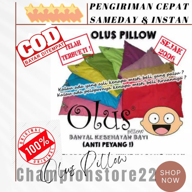 OLUS PILLOW bantal kesehatan bayi anti peyang bantal anak bantal kulit kacang hijau