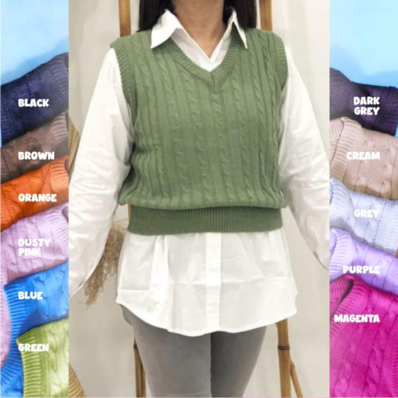 Faris Fashion Sweater Rajut 02 ALL Size tanpa lengan