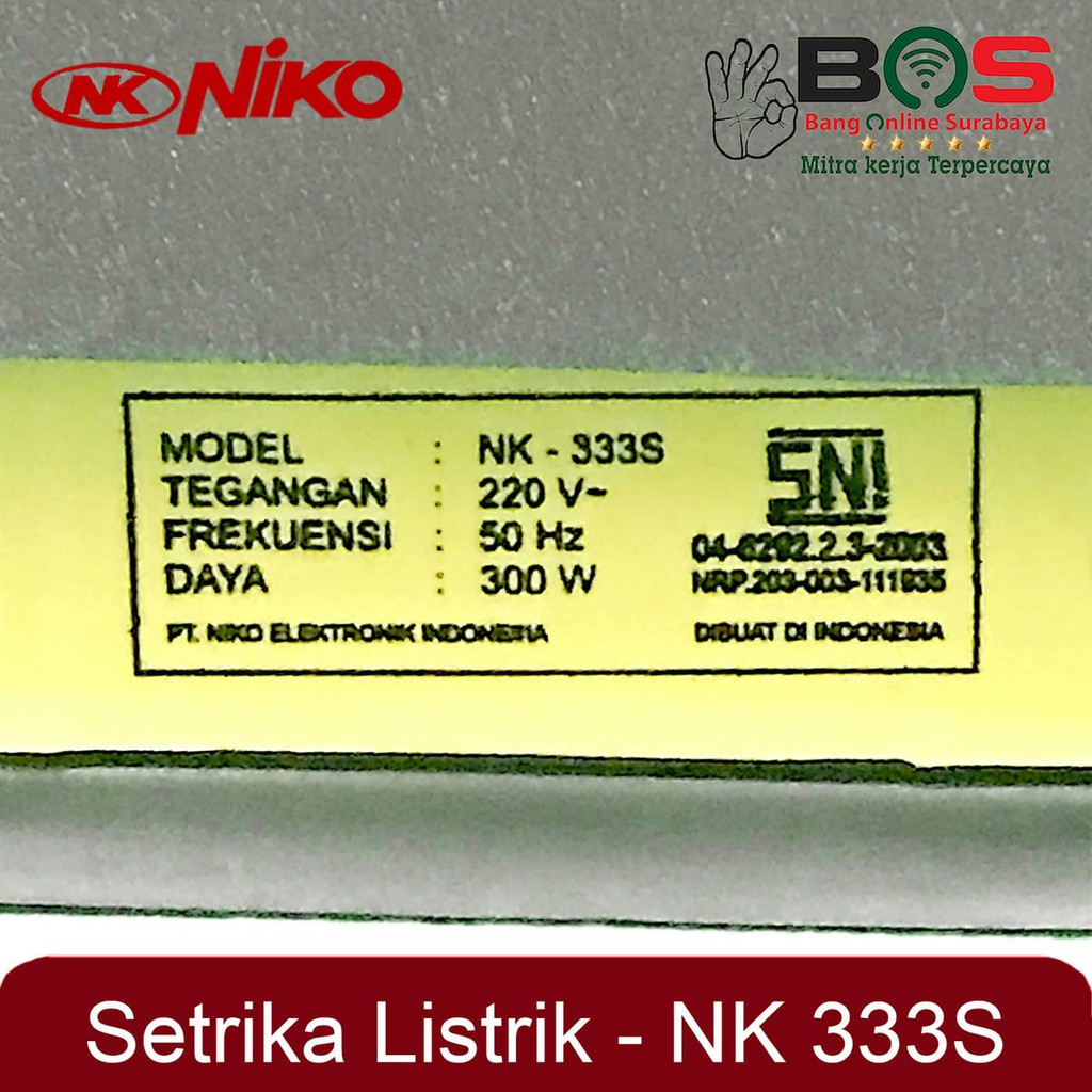 Setrika Listrik Niko NK-333S NK 333S NK333S Setrika Berkualitas dan Kuat