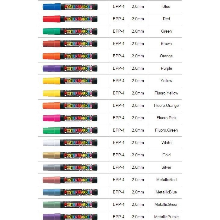 

Hb4Code SPIDOL ARTLINE SP MARKER EPP-4 POSTER 2.0 MM(terupdate)O6C4