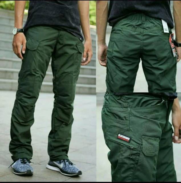 Celana Panjang Taktikal Blakhawk HIJAU ARMY Pria PdL cargo lapangan Polisi TNI